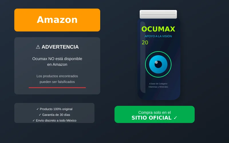 Ocumax no disponible en Amazon México - Riesgo de falsificaciones - Compra solo en sitio oficial